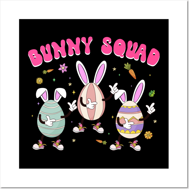 Bunny Squad Funny Eggs Dabbing Easter Day Wall Art by ttao4164